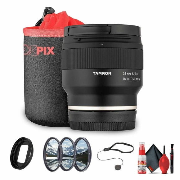 Tamron 35mm f/2.8 Di III OSD M 1:2 Lens for Sony E-Mount – Full-Frame Prime, 1:2 Macro, Compact & Lightweight Design + Lens Bag + 67mm Filter Kit + Lens Cap Keeper + Cleaning Kit (Bundle)
