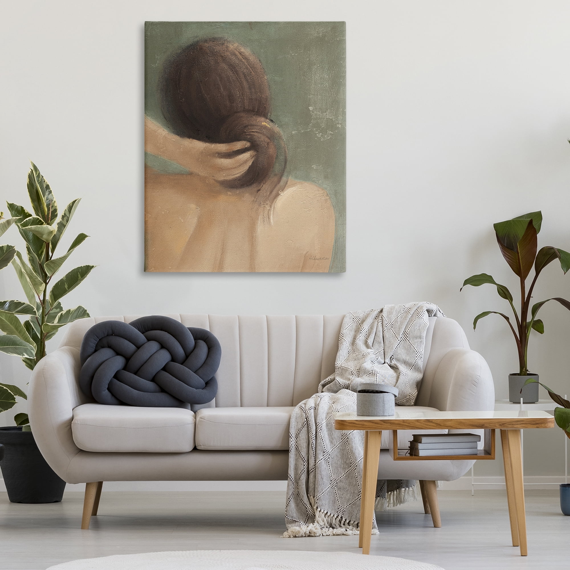 Stupell Industries Classic Brunette Woman Novelty Painting Gallery Wrapped Canvas Art Print Wall Art, 36 x 48