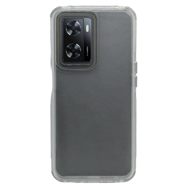 Funda Uso Rudo 360 Humo Para Oppo A57 / A77 Negro Más 2 Micas De Pantalla