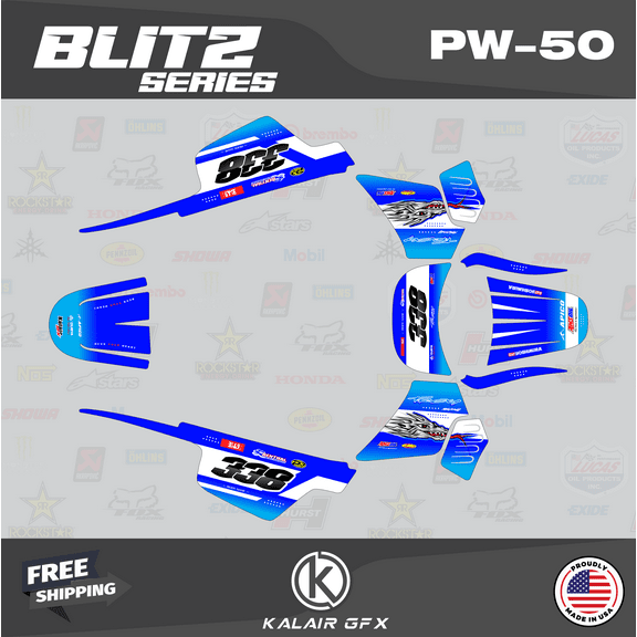 Kalair GFX Graphics Kit for Yamaha PW50 (All Years) Blitz Series