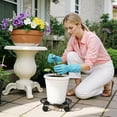 thumbnail image 6 of 4-Pack Metal Plant Caddy Plant Stands with Wheels, 12 Inch Heavy Duty Iron Round Flower Pot Roller Base Plant Dolly with Casters, Load Capacity 110 lbs, Black, 6 of 9