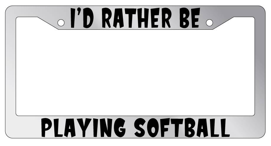 I/'d Rather Be Playing Tennis Chrome License Plate Frame