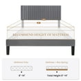 thumbnail image 6 of SHA CERLIN Grey Full Size Upholstered Platform Bed Frame with Adjustable Channel Velvet Headboard, 6 of 8