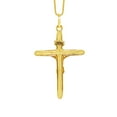 thumbnail image 4 of Precious Stars Jewelry 14k Two-tone Gold Crucifix Religious Pendant with 1-mm Box Chain, 4 of 7