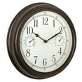 thumbnail image 2 of Westclox 12" Brown Indoor/Outdoor Plastic Analog QA Wall Clock with Temperature & Humidity Displays, 2 of 6