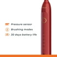 thumbnail image 3 of WOLK T6421 Ultra Whitening Toothbrush with Pressure Sensor & 5 Brushing Modes, 8 Dupont Brush Heads, Premium Travel Case, Rechargeable. Maroon, 3 of 6