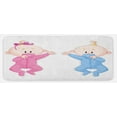 thumbnail image 1 of Gender Reveal Kitchen Mat, Lie and Keep the Pacifiers, Plush Decorative Kitchen Mat with Non Slip Backing, 47" X 19", Peach Pink Blue, by Ambesonne, 1 of 1