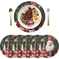 thumbnail image 3 of GZHJMY Christmas Santa Claus Round Placemats Set of 1, Non-Slip PVC Table Mats Washable Heat Resistant Place Mats for Kitchen Dining Table Christmas Home Decor, 15.4 Inch Table Mat, 3 of 7