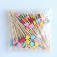 thumbnail image 3 of 100 pcs Heart Cocktail Picks Cocktail Sticks Natural Bamboo Cocktail Pick Picks Handmade Cocktail Picks, 3 of 5