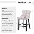 thumbnail image 3 of EHANCIS Set of 2 Counter Height Bar Stools, Modern Velvet Upholstered Counter Chair with Backrests, Home Kitchen Island Leisure Chairs with Solid Wood Legs(Beige), 3 of 6