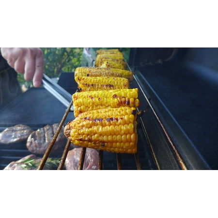 Grilling Corn On The Cob (Peel-n-Stick Poster of Corn Grilling Grill Corn On The Cob Barbecue Eat Poster 24x16 Adhesive Sticker Poster)