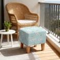 thumbnail image 4 of SCRAWLGOD Easter Rabbit Carrot Spot Print Blue Footstool Slipcover, Wear Resistant Ottoman Decoration Stretch Rectangular Furniture Protection for Footrest Sofa, 4 of 7