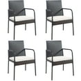 thumbnail image 2 of Gymax Set of 4 Rattan Wicker Dining Chairs Patio Outdoor w/ Cushion Armrest, 2 of 10