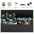 thumbnail image 5 of 120 Gallon Resin , Weather Resistant Outdoor Storage Box for Patio Pillow, Garden Tools, Pool Supplies, Lockable, Easy Assembly, Extra Seat or Table with Cushion (Black), 5 of 9