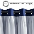 thumbnail image 2 of Hiasan Mix & Match Blackout Curtains with Sheer Overlay, Thermal Insulated Privacy Double Layer Room Darkening Window Curtains for Bedroom, Living Room, 2 Panels with Tiebacks, Navy Blue, 52W X 84L, 2 of 7