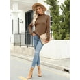 thumbnail image 4 of Womens Ribbed Mock Neck Batwing Sleeve Sweater Knitted Pullover Sweaters, 4 of 7