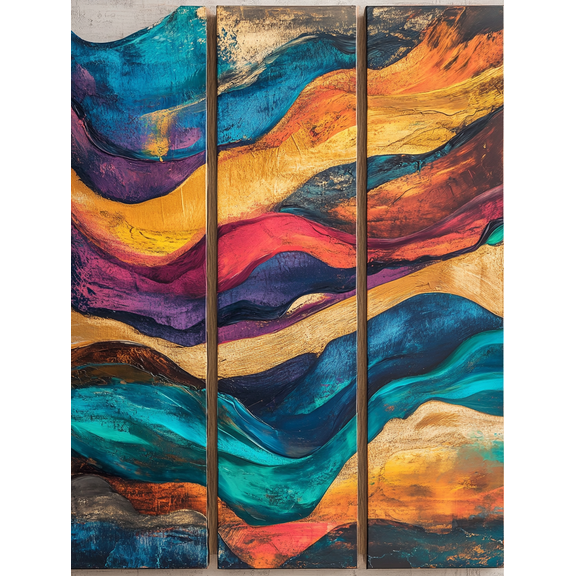 Abstract Gold Teal Canvas Wall Art Perfect for Living Room Office Dining Room and Hallway Decor.