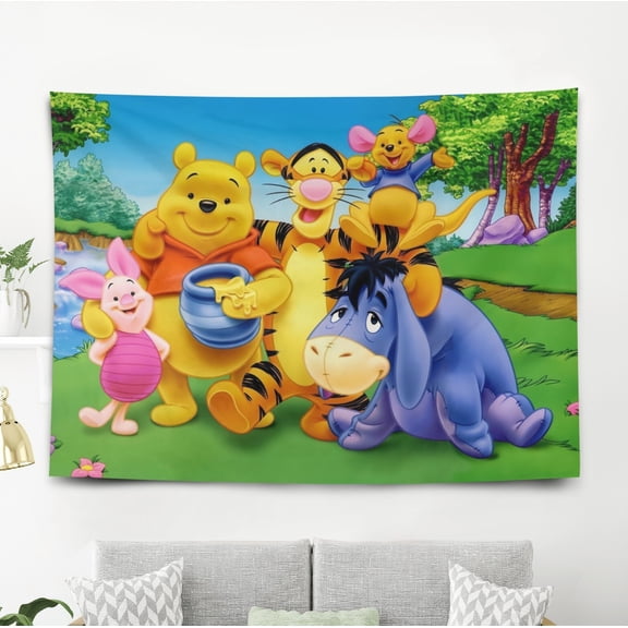 Winnie the Pooh Banner Tapestry Backdrop Party Supplies Wall Decor Birthday Gift