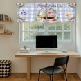 thumbnail image 5 of Easter Eggs Tier Curtains 24 Inch Length, Watercolor Flowers Plants Eggs Butterfly Blue Plaid Cafe Short Curtains for Bathroom Sink, Small Kitchen Curtain Light Filtering Drapes 2 Panels 27.5"Wx24"L, 5 of 8