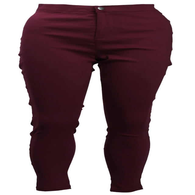 Women Pants High Waist Slim Pencil Skinny Tummy Control Solid Color Pants