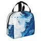 thumbnail image 2 of Easygdp Blue White Fluid Art Bolsa Térmica Premium - Tela Oxford Impermeable, Gran Capacidad, Bolsillo Frontal, Unisex para Trabajo, Escuela, Actividades al Aire Libre y Picnics, 2 of 8