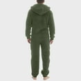 thumbnail image 4 of Utoimkio Men's Warm Fleece Hooded Onesie Jumpsuits Winter One Piece Full Zipper Pajamas Playsuit Home Outdoor Camping Coverall Sleepwear, 4 of 7