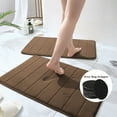 thumbnail image 3 of NEWEEN Bath Mats for Bathroom Non Slip - Memory Foam Bath Mat Coral Velvet Super Water Absorbent Polyster Soft Shaggy Anti-Slide For Bathroom Floor Rug - 24"x16", 3 of 10