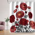thumbnail image 3 of JOOCAR Floral Shower Curtain with 12 Hooks Washable Polyester Fabric 72"x72" inch, 3 of 7