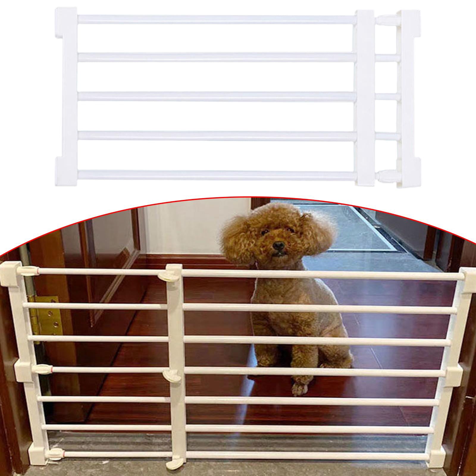 Pet Fence Retractable Dog Gate Pet Supplies Walk through Screen Door Portable Expandable Gate Puppy Fence Gate for Garden Doorway Stairs 56to100cmx36cm White