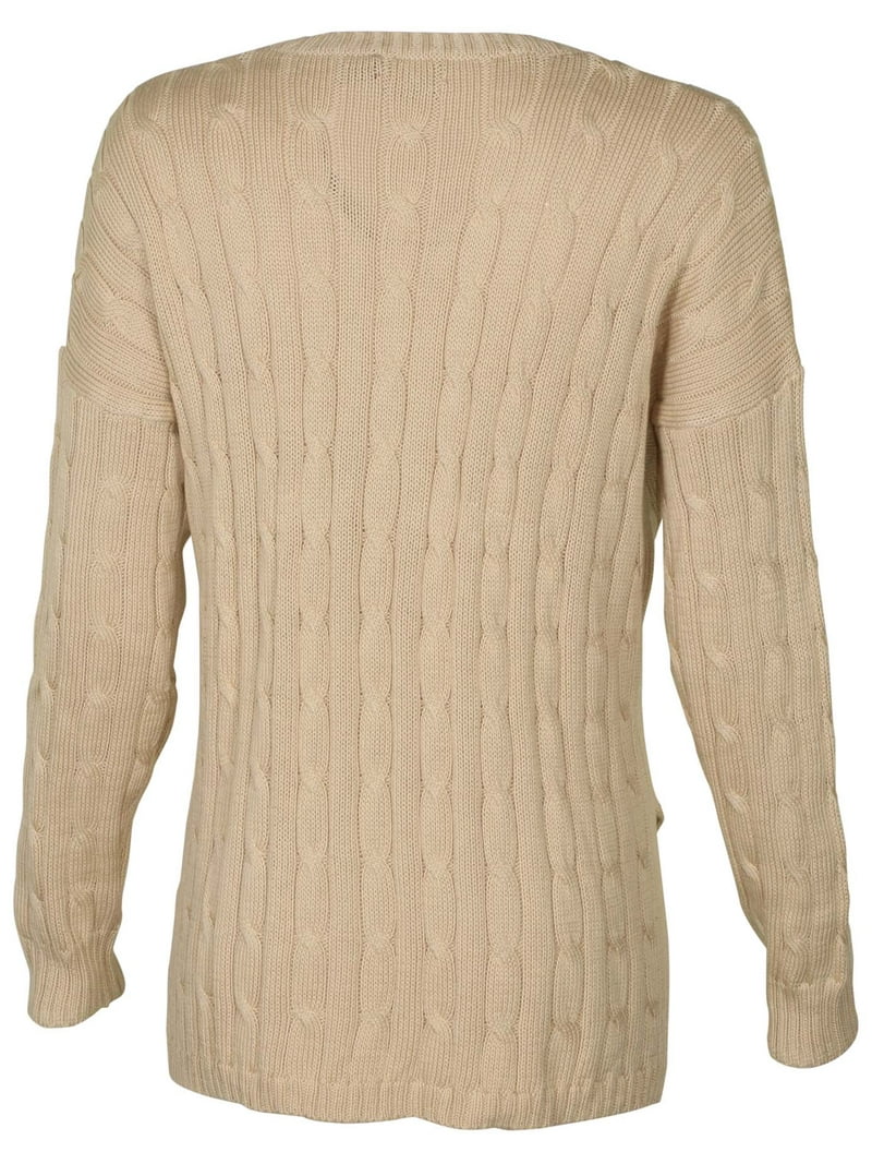 売れ筋商品|||ラルフローレン ニット&セーター アウター レディース Women's Cable-Knit Cotton V-Neck Sweater Trainer Yellow Polo Ralph Lauren CABLE KNIT COTTON V NECK SWEATER - Jumper