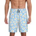 thumbnail image 1 of Balery Floral Daisy Pantalones cortos de pijama de punto de algodón para hombre con cinturilla y bolsillos-X-Large, 1 of 6