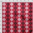 thumbnail image 3 of oneOone Cotton Cambric Bright Red Fabric Argyle Check Dress Material Fabric Print Fabric By The Yard 56 Inches Wide, 3 of 4