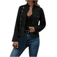 thumbnail image 5 of Tawop Women Winter Coats Utility Mid-Length Solid Color Easy Care Long Sleeve Button Regular Black Xl, 5 of 8