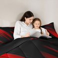 thumbnail image 4 of Homewish Waves Stripes 7-Piece Twin Bedding Sets,Modern Asbtarct Geometric Bedding Comforter Set,Red Black Sheet Sets For Girl Boys,Ultra Soft Home Decor Reversible, 4 of 8