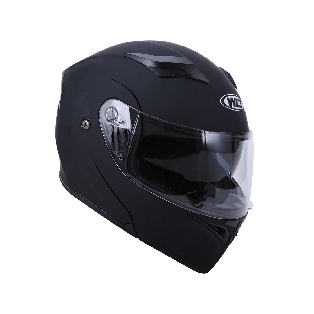 Oumurs DOT Black Motorcycle Modular Flip-Up Helmet, Dual Visors, Street Bike Touring, XL
