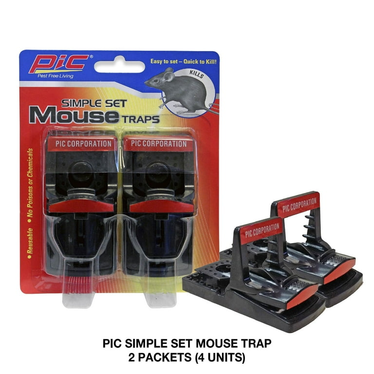 PIC Simple Plastic Mouse Trap; 2/Pack PCOPMT2