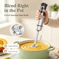 thumbnail image 2 of TINANA 4-in-1 Immersion Hand Blender Set, 7 Speeds Stainless Steel Stick Blender with Chopper, Egg Whisk & Milk Frother, Black, 2 of 7