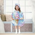 thumbnail image 7 of FORMRS Wearable Blanket Hoodie with Sleeves for Kids Cozy Flannel Sweatshirt, Watercolor Ice Cream Pattern, 7 of 7