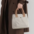 thumbnail image 4 of ibiyuan Canvas Tote Bag For Women Women Retro Solid Color Canvas Messenger Bag Fashion Casual One Shoulder Daily Travel Shopping Handbag, 4 of 8