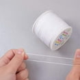 thumbnail image 4 of 100 Yards 0.8mm Nylon Beading String Chinese Knotting Cord Nylon Kumihimo Macrame Thread Braided Lift Shade Cord for Blind Shade Mini Blind Cord Replacement String for Windows (White), 4 of 5