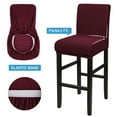 thumbnail image 6 of PiccoCasa Stretch Bar Stool Covers for Counter Height Side Chair Slipcovers Burgundy 1, 6 of 7
