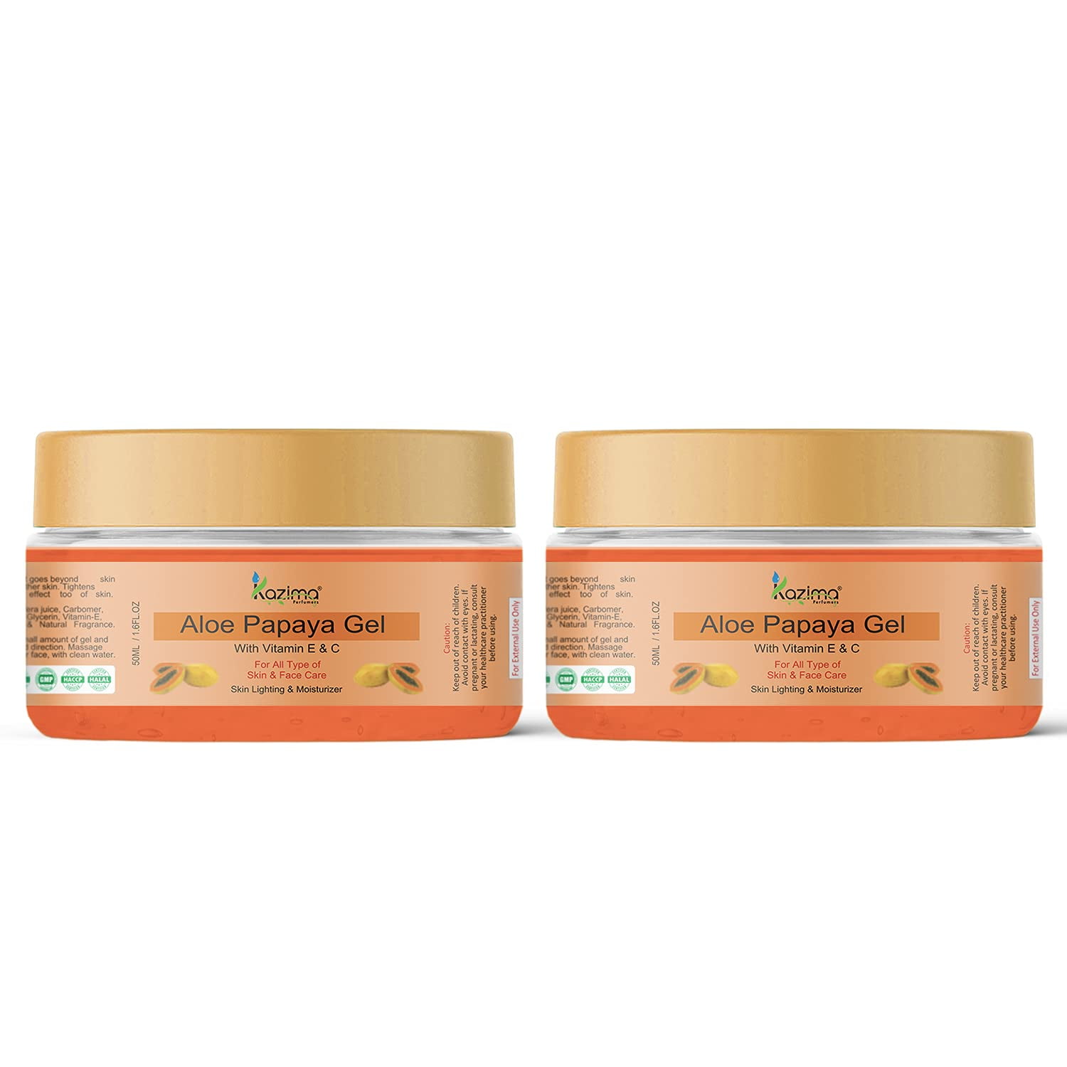 KAZIMA Aloe Papaya Gel With Vitamin E & C Skin Lighting & Moisturizer For All Type of Body