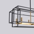 thumbnail image 6 of Magic Home Industrial Traditional Vantage 8 - Light Kitchen Island Linear Rectangle Chandelier Ceiling Mount E12 Adjustable Hanging Height Black, 6 of 9