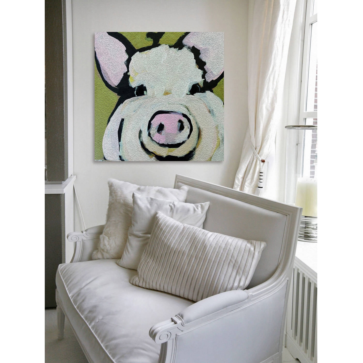 Marmont Hill "Modern Pig" by Michelle Rivera Painting Print on Wrapped Canvas