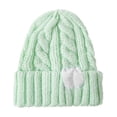 thumbnail image 5 of Nooxsoe Women Beanie Hats Winter Hat Slouchy Beanie Hat Knitted Beanie Soft Warm Winter Warm Bonnet Ski Beanie Ribbed Knit Beanie Comfortable Soft Ski Hats for Women's Hats Mint Green One Size, 5 of 5