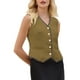 thumbnail image 1 of CHALECO BLAZER DE TWEED PARA MUJER INSPIRE CHIC SIN MANGAS CON BOTONES CUELLO EN V CASUAL NEGOCIOS TALLA XL MARRÓN, 1 of 5