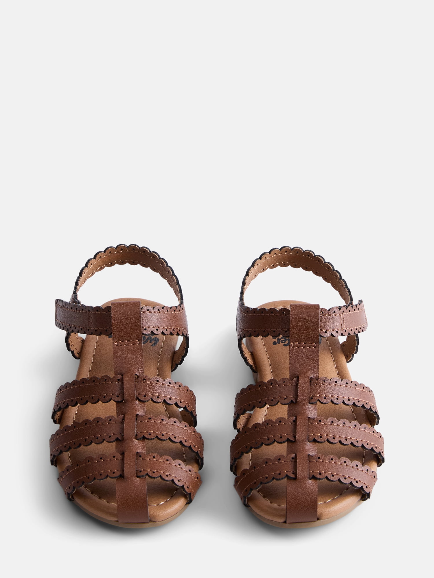 Wonder Nation Toddler Girls Scalloped Fisherman Sandals