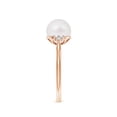 thumbnail image 3 of ANGARA Japanese Akoya Cultured Pearl Ring with Trio Diamonds in 14K Rose Gold for Women | June Birthstone, Birthday, Anniversary, Jewelry Gift for Women | Pearl Ring, 3 of 8