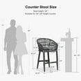 thumbnail image 3 of PURPLE LEAF 24" Counter Height Bar Stools Chair Set of 2, Modern Upholstered Patio Bar Stool with Backrest for Indoor and Outdoor, Kitchen Island, Grey, 3 of 10