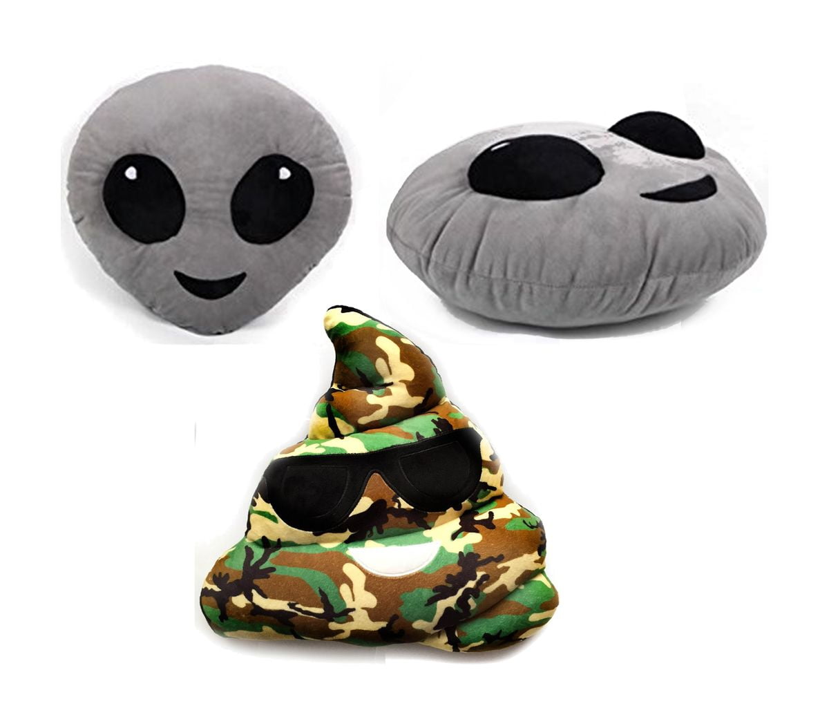 alien emoji pillow